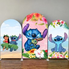 Lilo & Stitch Theme Arch Backdrop Cover for Kids Summer Beach Party