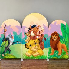 Disney Simba The Lion King Theme Arch Backdrop Cover for Kids Birthday Party Decor