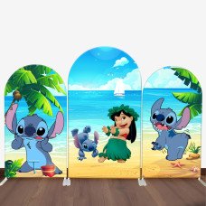 Stitch and Lilo Arch Backdrop Cover Beach Theme for Children Birthday Party Background Decor