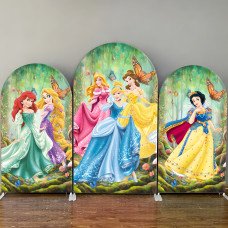 Disney Princess Theme Arch Backdrop Cover for Kids Girl Birthday Party