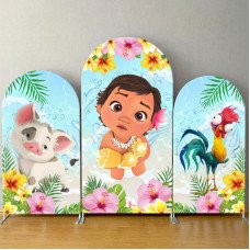 JY03 Ocean Princess Arch Backdrop Cover Elastic Fabric Tropical Flower Underwater Themed Party Decoration for Girls Birthday Baby Shower Wedding