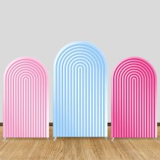 JY11  Pastel Pink Blue Rainbow Arch Backdrop Cover Elastic Fabric Boho Minimalist Themed Party Decoration for Wedding Baby Shower