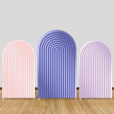 JY11  Pastel Pink Purple Rainbow Arch Backdrop Cover Elastic Fabric Modern Minimalist Themed Party Decoration for Wedding Baby Shower