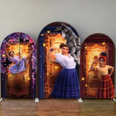 JY93 Encanto Character Doors Arch Backdrop Cover Elastic Fabric Cartoon Kids Birthday Party Decoration