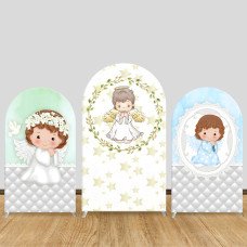 JY108  Angel Baby Arch Backdrop Cover Elastic Fabric Cute Baptism Christening Baby Shower Decoration