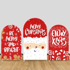 JY112  Gingerbread Man Merry Christmas Arch Backdrop Cover Elastic Fabric Cute Kids Christmas Party Decoration