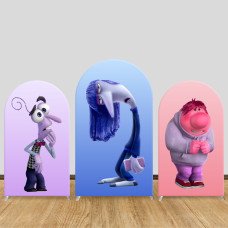 JY137 Inside Out Sadness Characters Arch Backdrop Cover Elastic Fabric Cartoon Kids Birthday Party Decoration