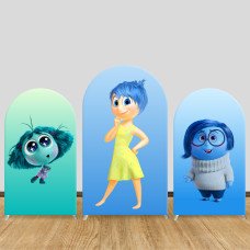 JY137 Inside Out Joy Characters Arch Backdrop Cover Elastic Fabric Cartoon Kids Birthday Party Decoration