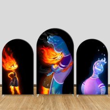 JY143  Elemental Ember Wade Hug Arch Backdrop Cover Elastic Fabric Cartoon Kids Birthday Party Decoration