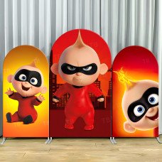 JY153  The Incredibles Jack-Jack Arch Backdrop Cover Elastic Fabric Cartoon Kids Birthday Party Decoration