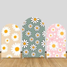 JY183  Daisy Flower Arch Backdrop Cover Elastic Fabric Boho Spring Wedding Birthday Decoration