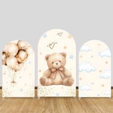 JY185  Watercolor Teddy Bear Balloon Arch Backdrop Cover Elastic Fabric Baby Shower Birthday Decoration