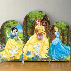 JY188  Disney Princess Snow White Belle Cinderella Arch Backdrop Cover Elastic Fabric Fairy Tale Birthday Wedding Decoration