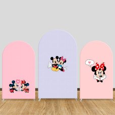 JY199-1  Mickey Minnie Mouse Love Heart Arch Backdrop Cover Elastic Fabric Valentine's Day Birthday Decoration