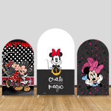 JY199-1 Mickey Minnie Mouse Create Your Own Magic Arch Backdrop Cover Elastic Fabric Disney Birthday Party Decoration