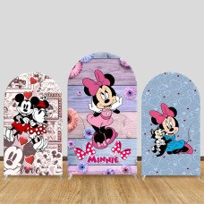 JY199-2 Minnie Mouse MINNIE Cat Arch Backdrop Cover Elastic Fabric Girls Birthday Baby Shower Decoration