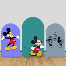 JY200-1 Mickey Mouse Color Block Love Heart Arch Backdrop Cover Elastic Fabric Cartoon Kids Birthday Party Decoration