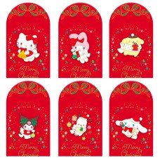 JY1132  Sanrio Characters Christmas Red Packet Arch Backdrop Cover, Elastic Fabric Background for Festive & Kawaii Christmas Party
