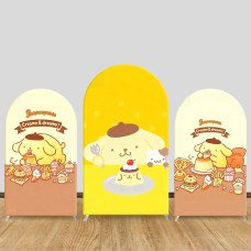 JY1143 Pompompurin Food Party Arch Backdrop Cover, Elastic Fabric Background for Sweet & Dessert Themed Party
