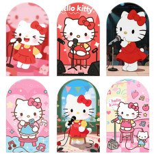 JY1165 Hello Kitty Singer & Music Arch Backdrop Cover, Elastic Fabric Background for Kids Party & Themed Birthday