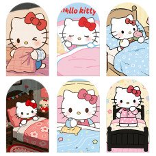 JY1172  Hello Kitty Morning Bedtime Series Arch Backdrop Cover, Elastic Fabric Background for Cute & Cozy Themed Party