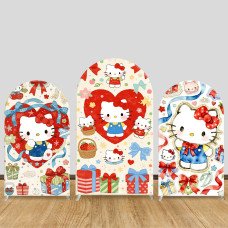 JY1188  Hello Kitty Love & Gift Arch Backdrop Cover, Elastic Fabric Background for Sweet & Themed Party