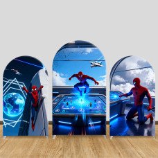 JY1196  Sci-Fi Spider-Man Arch Backdrop Cover, Elastic Fabric Background for Superhero & Themed Party
