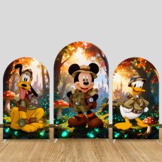 JY1197  Adventure Mickey Mouse Series Arch Backdrop Cover, Elastic Fabric Background for Kids & Nature Themed Party