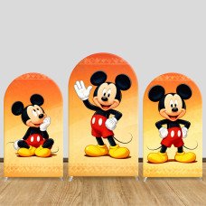 JY1220 Classic Mickey Mouse Arch Backdrop Cover, Elastic Fabric Background for Kids & Nostalgic Themed Party