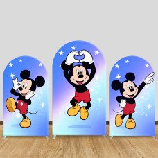 JY1225  Starlight Mickey Mouse Arch Backdrop Cover, Elastic Fabric Background for Kids & Magical Themed Party
