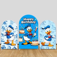 JY1233  Donald Duck Birthday Party Arch Backdrop Cover, Elastic Fabric Background for Kids & Themed Birthday