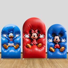 JY1238  3D Inflatable Style Disney Characters Arch Backdrop Cover, Elastic Fabric Background for Kids & Fun Themed Party
