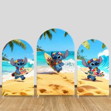 JY1241  Surfing Stitch Arch Backdrop Cover, Elastic Fabric Background for Summer & Beach Themed Party