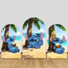 JY1244  Beach Coconut Stitch Arch Backdrop Cover, Elastic Fabric Background for Summer & Relaxing Themed Party