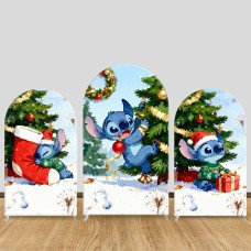 JY1253 Christmas Decor Stitch Arch Backdrop Cover, Elastic Fabric Background for Festive & Cozy Themed Party