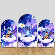 JY1257 Starry Night Music Stitch Arch Backdrop Cover, Elastic Fabric Background for Magical & Artistic Themed Party