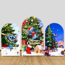 JY1261 Christmas Tree Decor Stitch Arch Backdrop Cover, Elastic Fabric Background for Festive & Cheerful Themed Party