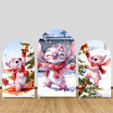 JY1262 Winter Christmas Angel Stitch Arch Backdrop Cover, Elastic Fabric Background for Cute & Festive Themed Party