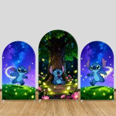 JY1264 Forest Fireflies Stitch Arch Backdrop Cover, Elastic Fabric Background for Magical & Night Themed Party