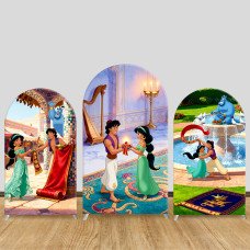 JY1312 Aladdin Palace Garden Arch Backdrop Cover, Elastic Fabric Background for Fairy Tale & Elegant Themed Party