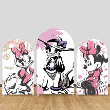 JY1372 Vintage Chic Daisy & Minnie Arch Backdrop Cover, Elastic Fabric Background for Kids & Stylish Themed Party JY1372 Vintage Chic Daisy & Minnie Arch Backdrop Cover, Elastic Fabric Background for Kids & Stylish Themed Party