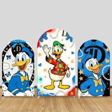JY1377 Chinese Style Donald Duck Arch Backdrop Cover, Elastic Fabric Background for Kids & Festive Themed Party