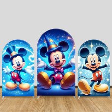 JY1381 Magical Starry Mickey Mouse Arch Backdrop Cover, Elastic Fabric Background for Kids & Fantasy Themed Party
