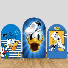 JY1385 Classic Blue Donald Duck Arch Backdrop Cover, Elastic Fabric Background for Kids & Cartoon Themed Party
