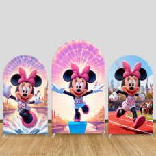 JY1404 Sporty Minnie Mouse Arch Backdrop Cover, Elastic Fabric Background for Kids Themed Party JY1404 Sporty Minnie Mouse Arch Backdrop Cover, Elastic Fabric Background for Kids Themed Party