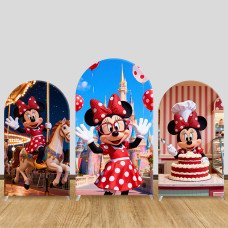 JY1406 Disneyland Minnie Mouse Arch Backdrop Cover, Elastic Fabric Background for Kids Birthday Party JY1406 Disneyland Minnie Mouse Arch Backdrop Cover, Elastic Fabric Background for Kids Birthday Party
