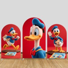JY1411 Felt Donald Duck Arch Backdrop Cover, Elastic Fabric Background for Kids Cute Party