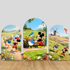 JY1419 Spring Park Mickey & Donald Duck Arch Backdrop Cover, Elastic Fabric Background for Kids Nature Party JY1419 Spring Park Mickey & Donald Duck Arch Backdrop Cover, Elastic Fabric Background for Kids Nature Party