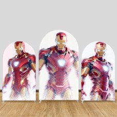 JY1578 Iron Man Soft Glow Light Effect Arch Backdrop Cover, Elastic Fabric Background for Dreamy Party