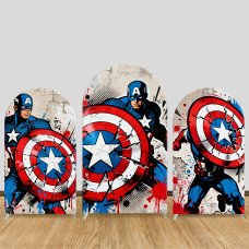 JY1594 Captain America Street Graffiti Style Arch Backdrop Cover, Elastic Fabric Background for Trendy Party JY1594 Captain America Street Graffiti Style Arch Backdrop Cover, Elastic Fabric Background for Trendy Party